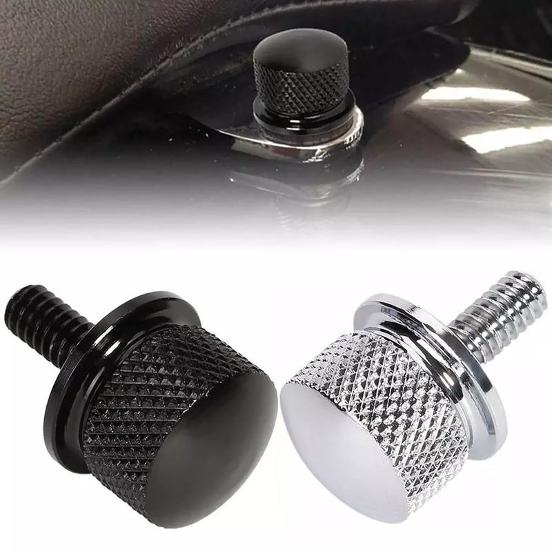 HRJZF 4 PCS Stainless Knurled Fender Rear Seat Bolts Screw and Nut Kit Quick Mount Compatible with 1986-2023 Harley Touring Soft (Silver-Silver) - Image 3